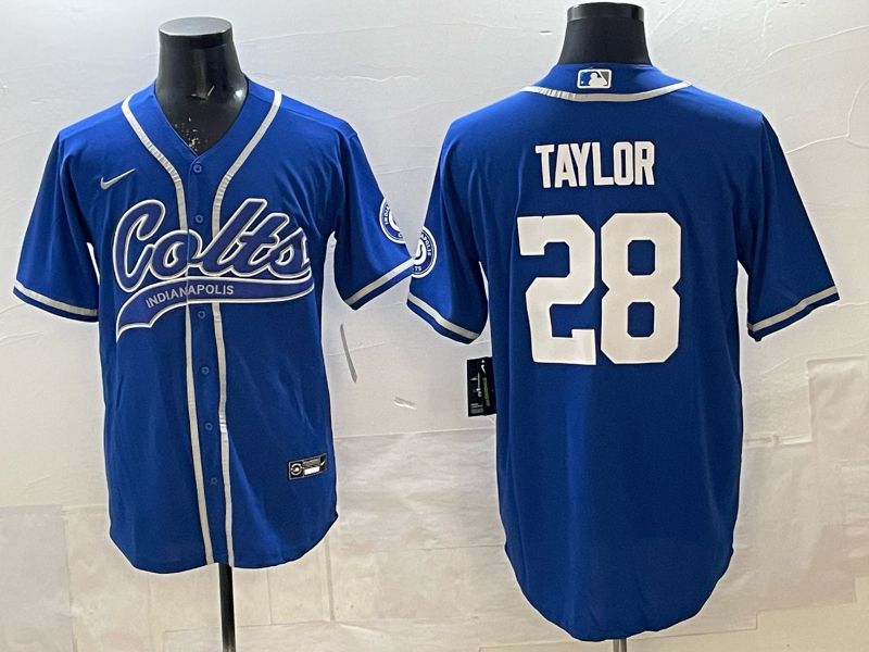 Men 2025 Indianapolis Colts #28 Taylor blue Joint Name Nike Limited NFL Jersey 001